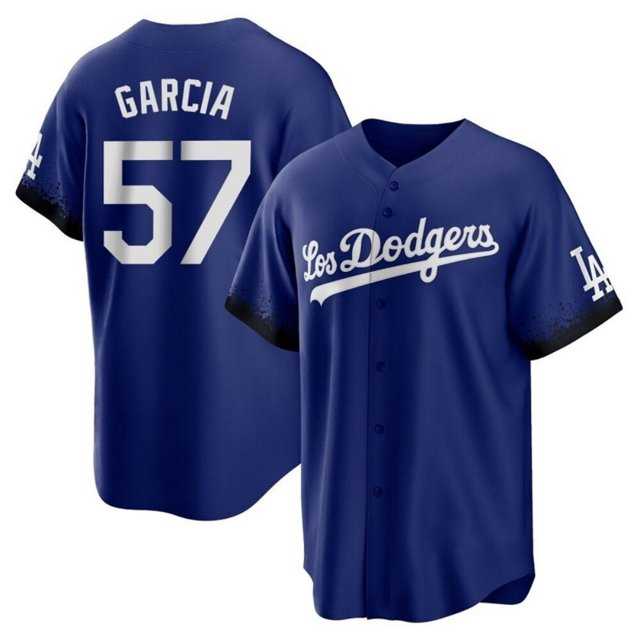 Mens Los Angeles Dodgers #57 Luis Garcia Royal City Connect Cool Base With Patch Stitched Baseball Jersey Dzhi