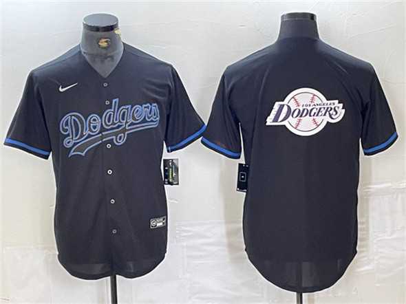 Mens Los Angeles Dodgers Team Big Logo Black Fashion Stitched Baseball Jersey