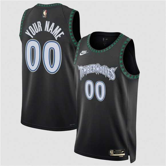 Mens Minnesota Timberwolves Active Player Custom Black 2025 Classic Edition Stitched Jersey