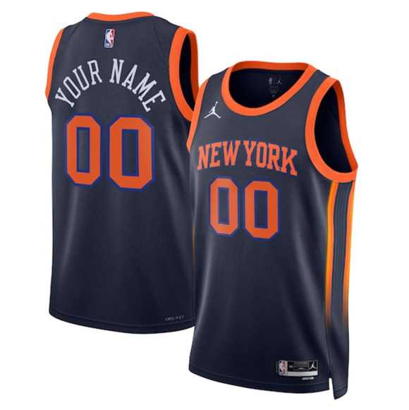 Mens New Yok Knicks Active Player Custom Black 2025 Statement Edition Stitched Basketball Jersey