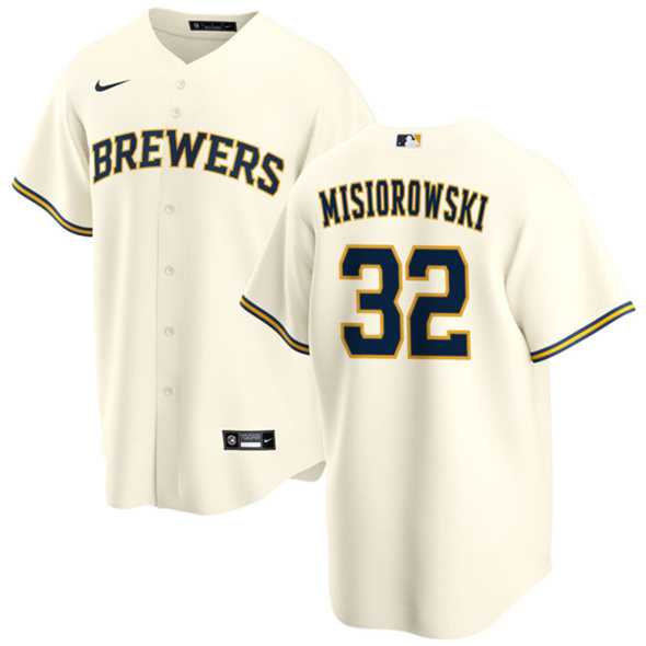 Mens Milwaukee Brewers #32 Jacob Misiorowski Cream 2025 Stitched Baseball Jersey Dzhi