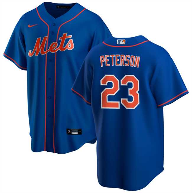 Mens New York Mets ##23 David Peterson Royal Cool Base Stitched Baseball Jersey Dzhi