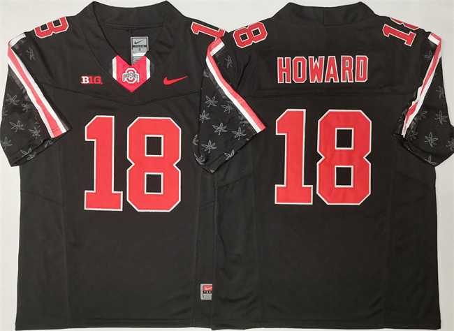 Mens Ohio State Buckeyes #18 Will Howard Black 2025 F.U.S.E. Limited Stitched Jersey