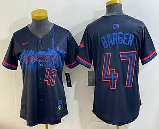 Womens Toronto Blue Jays #47 Addison Barger Black 2024 City Connect Limited Stitched Jersey