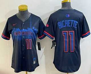 Womens Toronto Blue Jays #11 Bo Bichette Black 2024 City Connect Limited Jersey