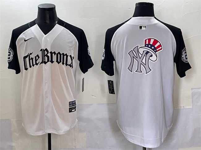 Mens New York Yankees Team Big Logo White Black Gothic Legacy Edition Vapor Premier Limited Stitched Baseball Jersey