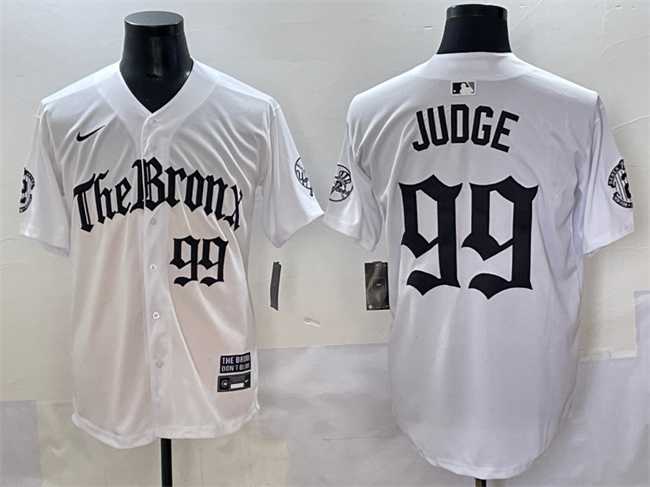 Mens New York Yankees #99 Aaron Judge White Gothic Legacy Edition Vapor Premier Limited Stitched Baseball Jersey