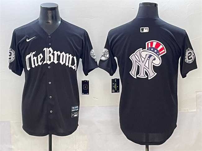 Mens New York Yankees Team Big Logo Black Gothic Legacy Edition Vapor Premier Limited Stitched Baseball Jersey