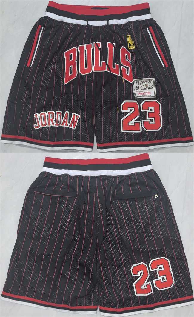 Mens Chicago Bulls #23 Michael Jordan Black Shorts