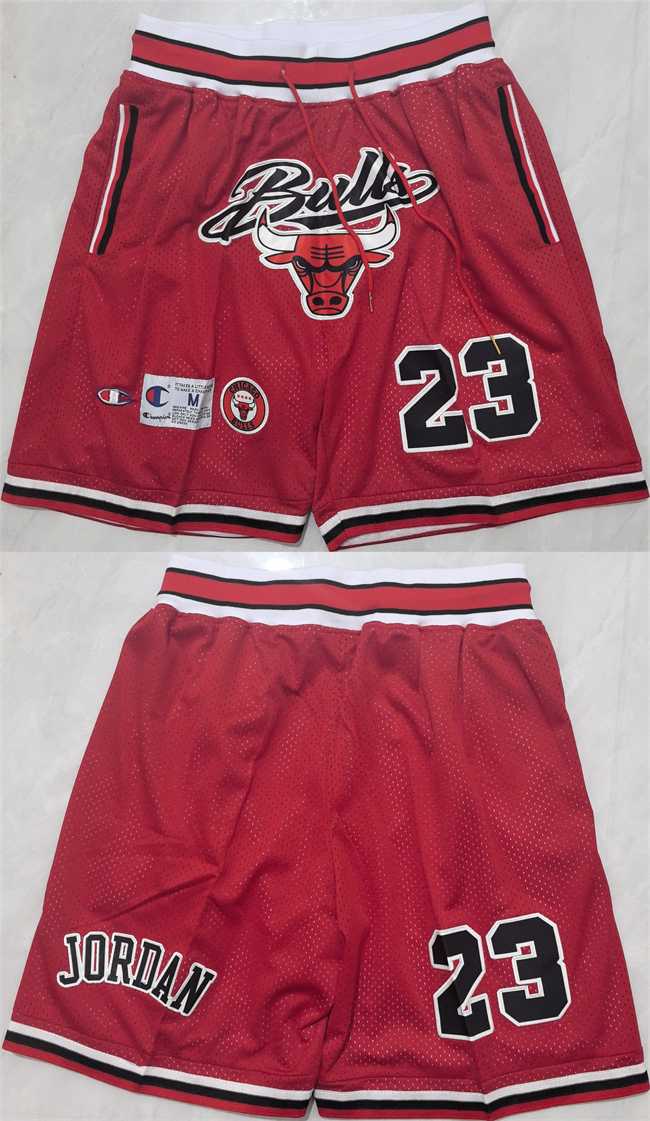 Mens Chicago Bulls #23 Michael Jordan Red Shorts