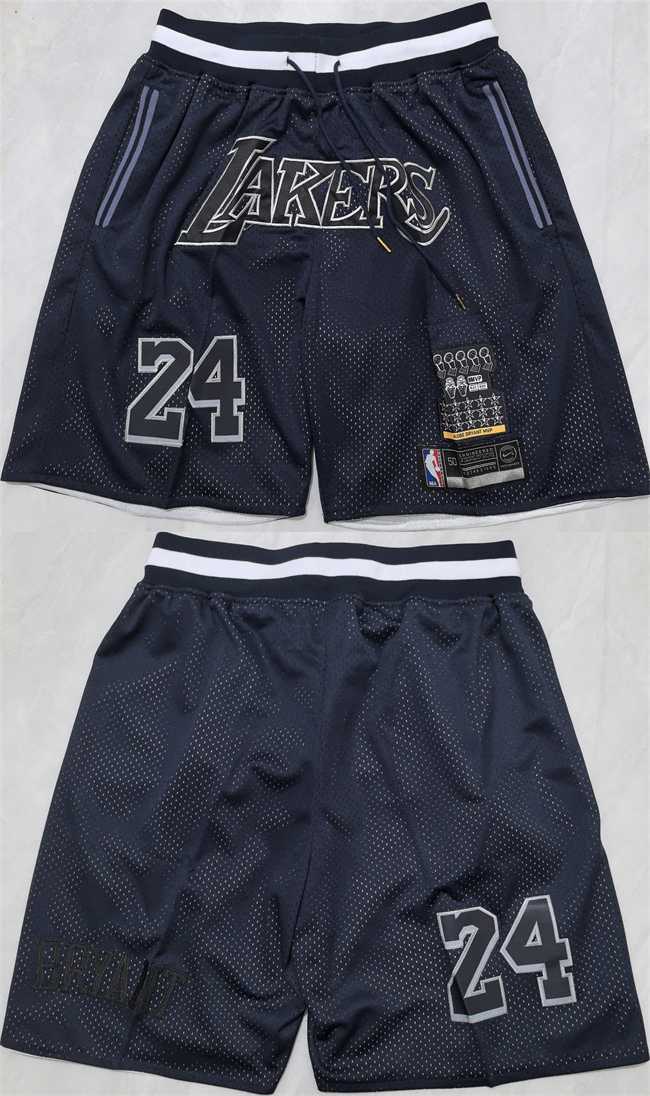 Mens Los Angeles Lakers #24 Kobe Bryant Black 2025 Shorts (Run Small)