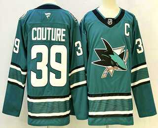 Mens San Jose Sharks #39 Logan Couture Teal Authentic Jersey