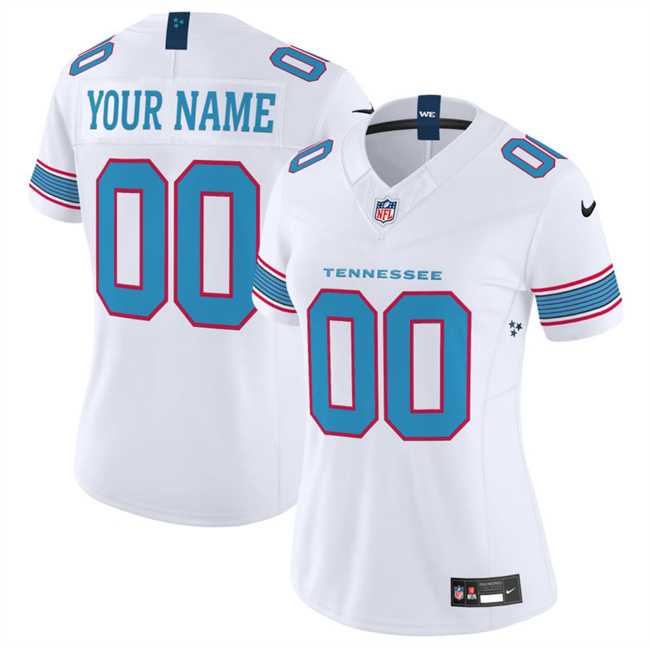 Womens Tennessee Titans Active Player Custom White 2026 F.U.S.E. Vapor Limited Stitched Football Jersey(Run Small)