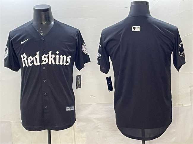 Mens Washington Commanders Blank Black Gothic Capitol Shadows Edition Limited Stitched Baseball Jersey