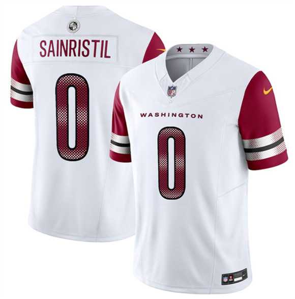Mens Washington Commanders #0 Mike Sainristill White 2025 F.U.S.E. Vapor Limited Stitched Jersey Dzhi