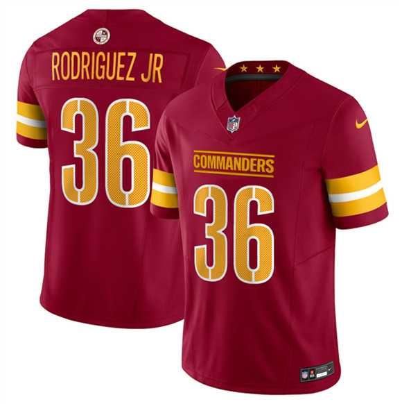 Mens Washington Commanders #36 Chris Rodriguez Jr Burgundy 2025 Draft F.U.S.E. Vapor Limited Stitched Jersey Dzhi