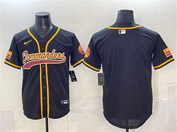 Mens Washington Commanders Blank Black Limited Stitched Baseball Jersey
