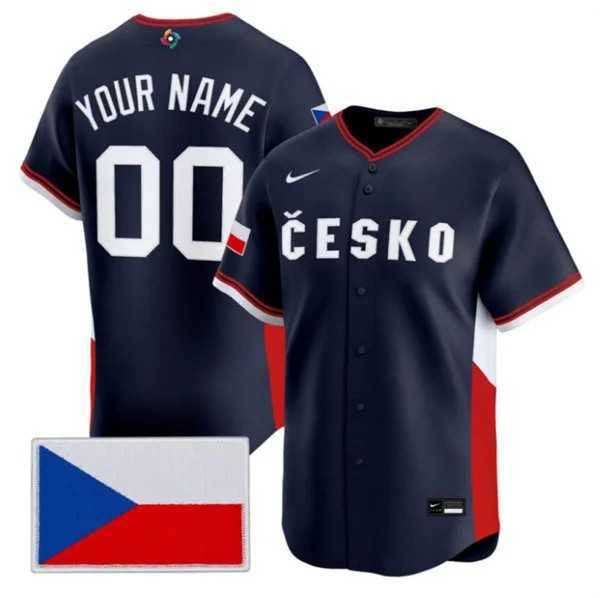 Mens Czech Republic Baseball Custom Nike Navy 2026 World Baseball Classic Jersey
