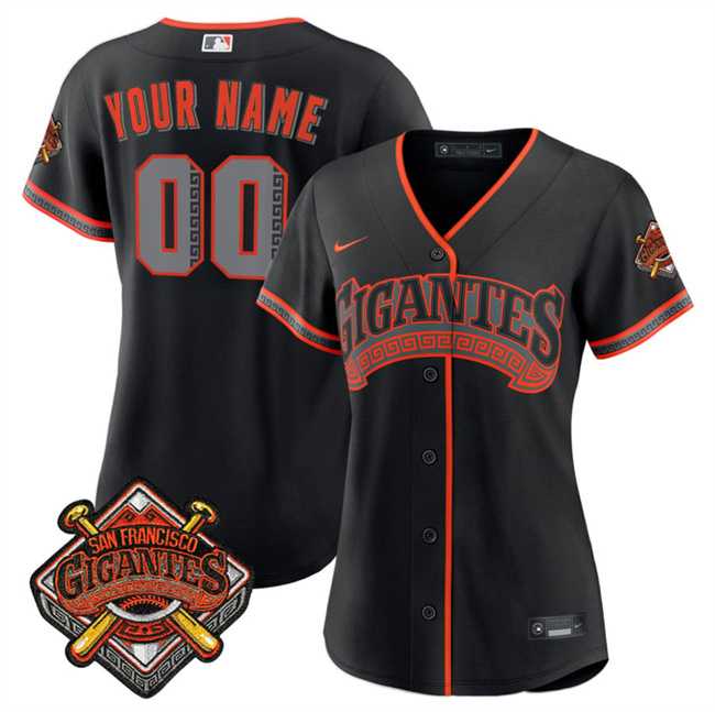 Womens San Francisco Giants Active Player Custom Black 2026 Alternate Stadium Stitched Baseball Jersey (Run Small)