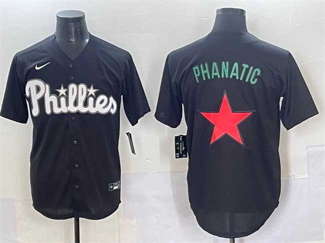 Mens Philadelphia Phillies Phanatic Black Lights Out Limited Stitched Baseball Jersey
