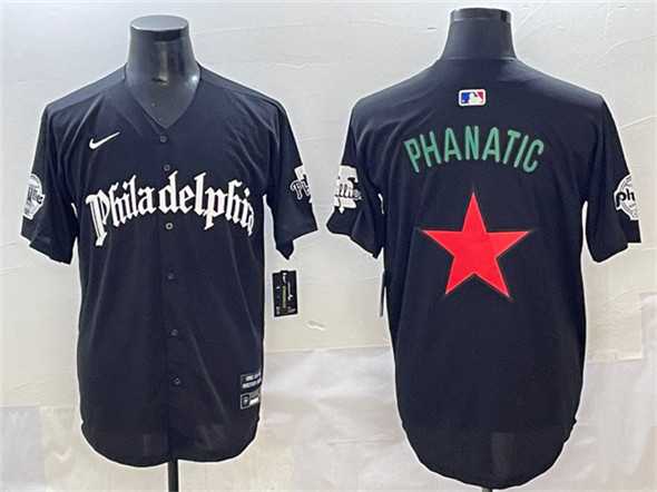 Mens Philadelphia Phillies Black Gothic Phanatic Vapor Limited Stitched Jersey