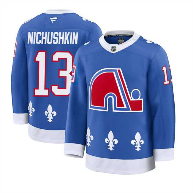 Mens Colorado Avalanche #13 Valeri Nichushkin Blue 2025 Alternate Stitched Jersey Dzhi