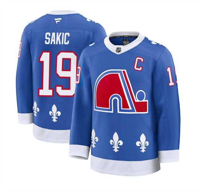 Mens Colorado Avalanche #19 Joe Sakic Blue 2025 With C Patch Alternate Stitched Jersey Dzhi