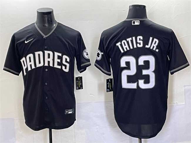 Mens San Diego Padres #23 Fernando Tatis Jr. Black Stitched Baseball Jersey