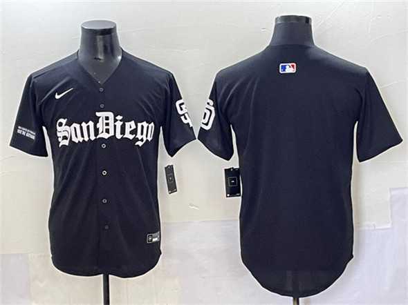 Mens San Diego Padres Blank Black Gothic Edition Vapor Limited Stitched Baseball Jersey