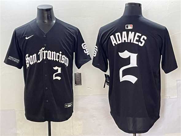 Mens San Francisco Giants #2 Willy Adames Black Gothic Fog Edition Vapor Premier Limited Stitched Baseball Jersey