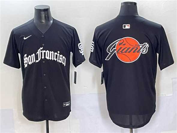 Mens San Francisco Giants Team Big Logo Black Gothic Fog Edition Vapor Premier Limited Stitched Jersey
