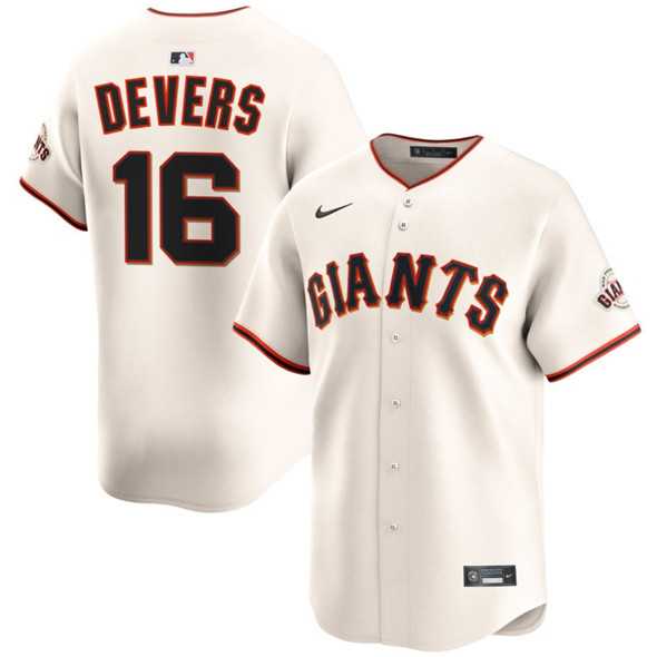 Mens San Francisco Giants #16 Rafael Devers Cream 2024 Home Limited Stitched Baseball Jersey Dzhi