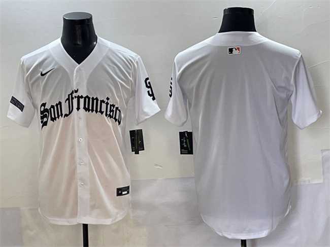 Mens San Francisco Giants Blank White Gothic Fog Edition Vapor Premier Limited Stitched Jersey