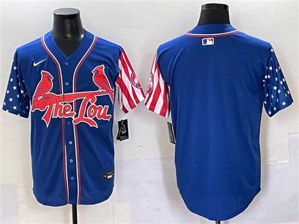 Mens St. Louis Cardinals Blank Royal Independence Day Vapor Premier Limited Stitched Baseball Jersey