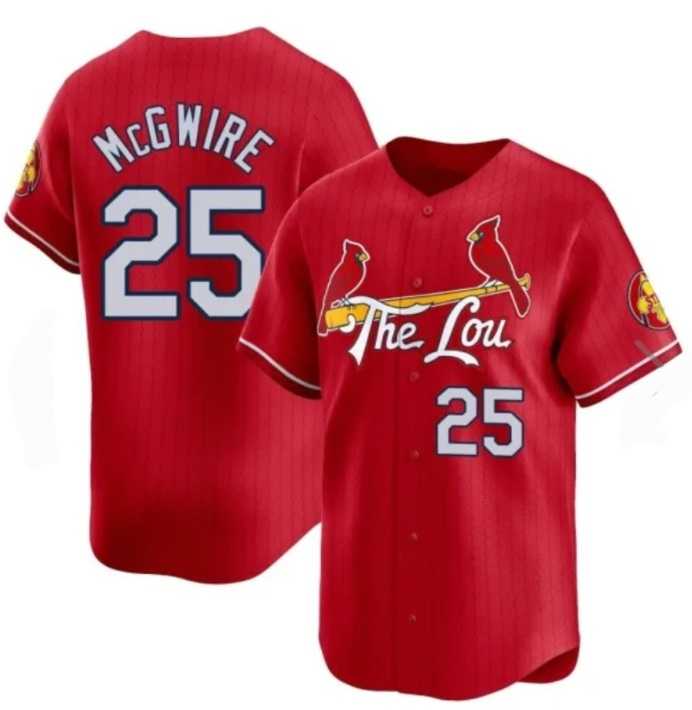 Mens St Louis Cardinals #25 Mark McGwire Red City Connect Baseball Jersey Dzhi