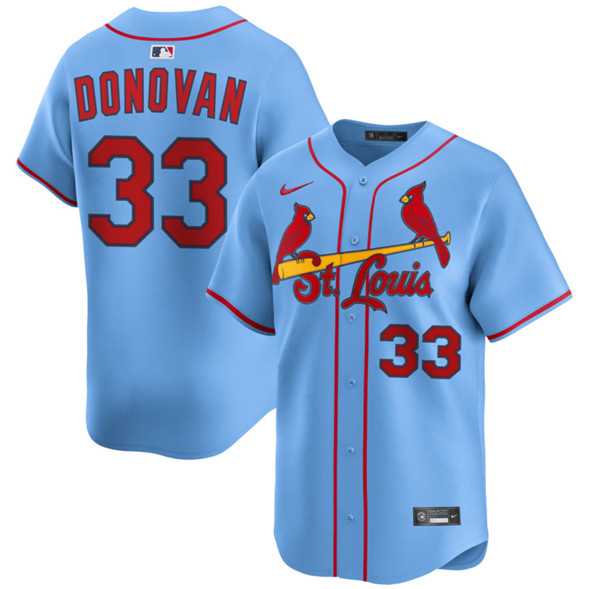 Mens St. Louis Cardinals #33 Brendan Donovan Blue Alternate Limited Stitched Baseball Jersey Dzhi