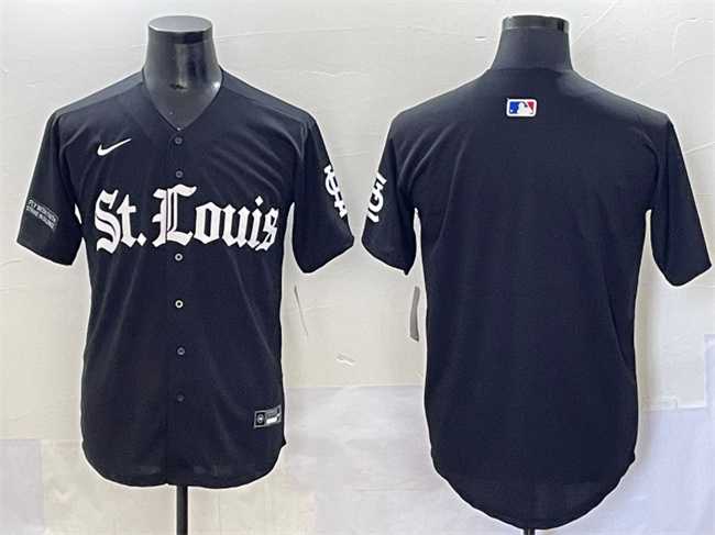 Mens St. Louis Cardinals Blank Black Gothic Legacy Edition Vapor Premier Limited Stitched Baseball Jersey
