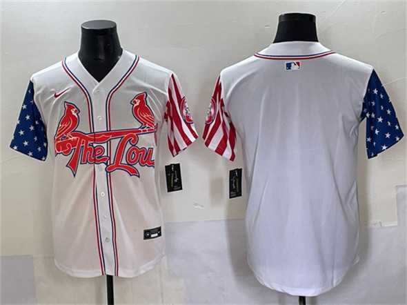 Mens St. Louis Cardinals Blank White Independence Day Vapor Premier Limited Stitched Baseball Jersey