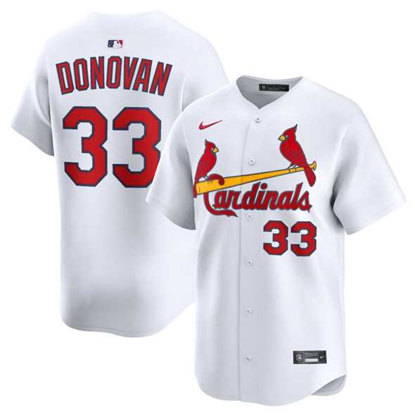 Mens St. Louis Cardinals #33 Brendan Donovan White Home Limited Stitched Baseball Jersey Dzhi