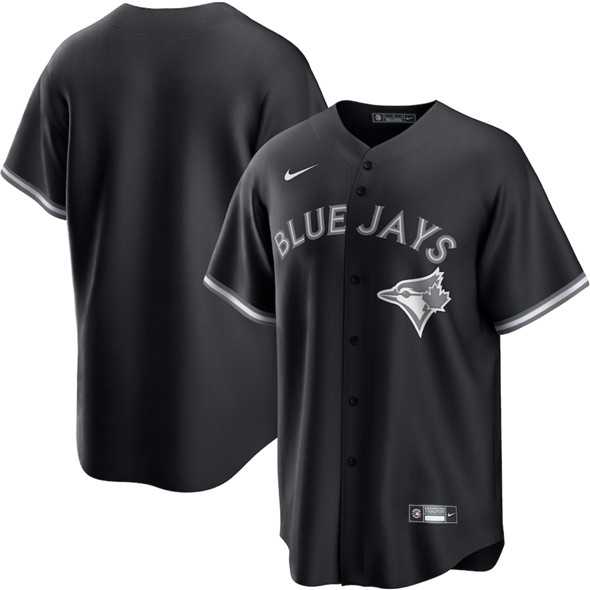 Mens Toronto Blue Jays Blank Black Lights Out Limited Stitched Baseball Jersey Dzhi