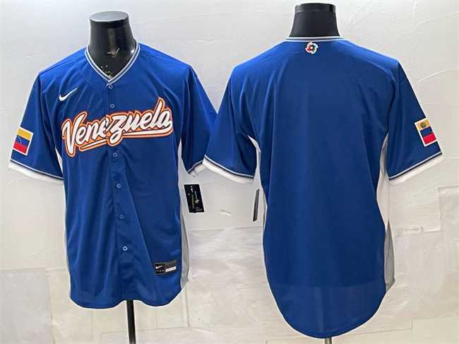Mens Venezuela Baseball Blank Blue 2026 World Baseball Classic Road Stadium Stitched Jersey