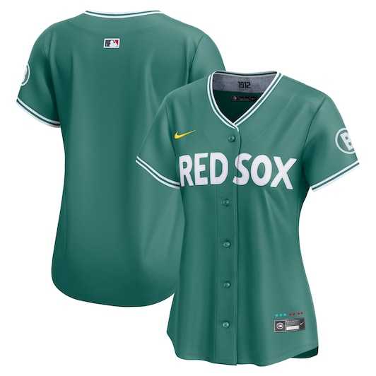 Womens Boston Red Sox Blank Green 2025 City Connect Limited Stitched Baseball Jersey(Run Small) Dzhi