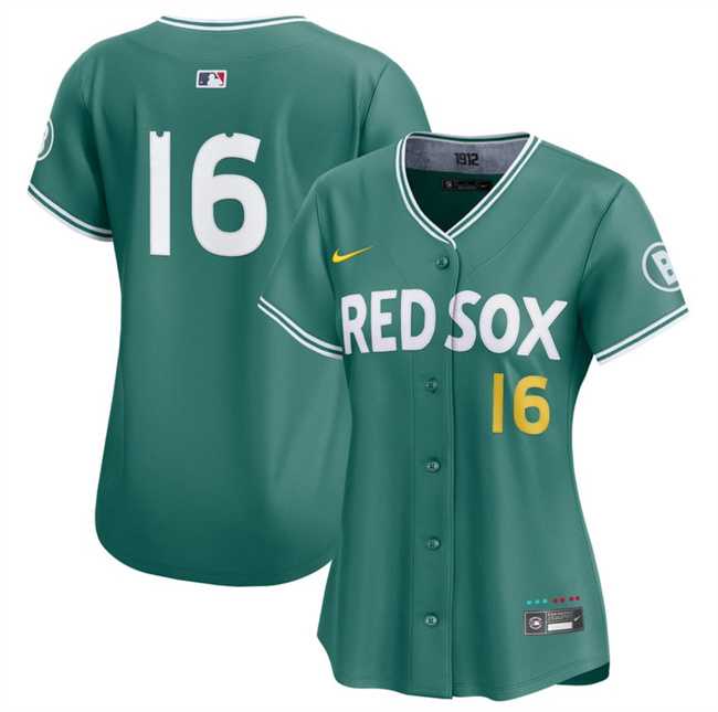 Womens Boston Red Sox #16 Jarren Duran Green 2025 City Connect Limited Stitched Baseball Jersey(Run Small) Dzhi