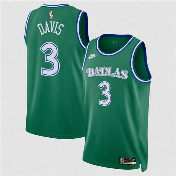 Mens Dallas Mavericks #3 Anthony Davis Green 2025 Classic Edition Stitched Jersey Dzhi