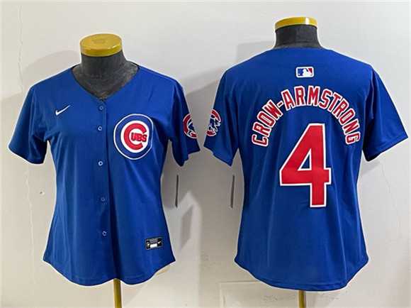 Womens Chicago Cubs #4 Pete Crow-Armstrong Royal Vapor Limited Stitched Jersey