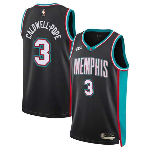 Mens Memphis Grizzlies #3 Kentavious Caldwell-Pope Black 2025 Classic Edition Stitched Jersey Dzhi