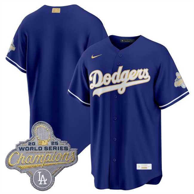 Mens Los Angeles Dodgers Blank Royal 2026 Alternate Gold Collection Stadium Stitched Jersey Dzhi
