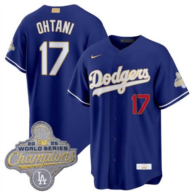 Mens Los Angeles Dodgers #17 Shohei Ohtani Royal 2026 Alternate Gold Collection Stadium Stitched Jersey Dzhi