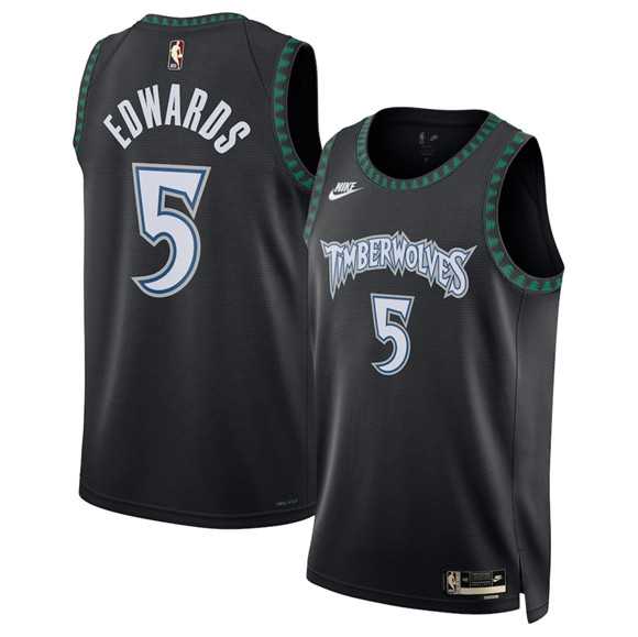 Mens Minnesota Timberwolves #5 Anthony Edwards Anthony Edwards Black 2025 Classic Edition Stitched Jersey Dzhi