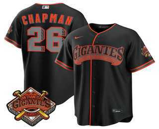 Mens San Francisco Giants #26 Matt Chapman Black 2026 Alternate Stadium Stitched Jersey Dzhi->san francisco giants->MLB Jersey